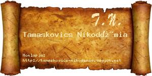 Tamaskovics Nikodémia névjegykártya